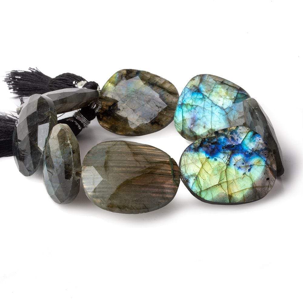 26x23-28x22mm Labradorite faceted flat nugget beads 9 inch 7 pieces (ONLINE ORDER ONLY)