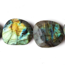 26x23-28x22mm Labradorite faceted flat nugget beads 9 inch 7 pieces (ONLINE ORDER ONLY)
