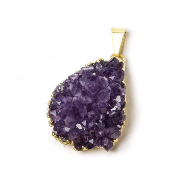 26x23mm average Gold Leafed Amethyst Drusy Pendant with Gold Bail 1 piece (ONLINE ORDER ONLY)