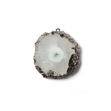26x24mm Black Gold Leaf Edged Solar Quartz Stalactite Pendant 1 piece (ONLINE ORDER ONLY)