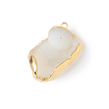 26x24mm Gold Leafed White Concave Drusy Pendant 1 focal piece (ONLINE ORDER ONLY)