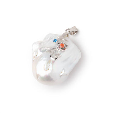 26x24mm White Ultra Baroque .925 Silver Pendant focal 1 piece (ONLINE ORDER ONLY)