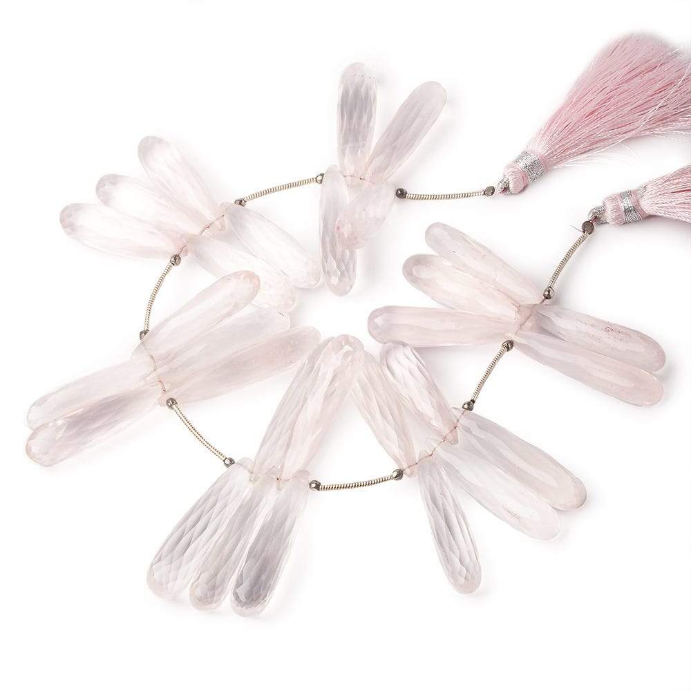 26x8-33x8mm Rose Quartz Tear Drop Beads 8 inch 29 pieces (ONLINE ORDER ONLY)