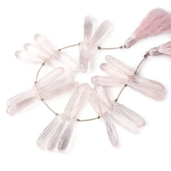 26x8-33x8mm Rose Quartz Tear Drop Beads 8 inch 29 pieces (ONLINE ORDER ONLY)