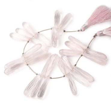 26x8-33x8mm Rose Quartz Tear Drop Beads 8 inch 29 pieces (ONLINE ORDER ONLY)