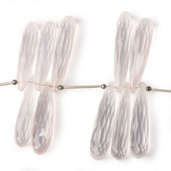 26x8-33x8mm Rose Quartz Tear Drop Beads 8 inch 29 pieces (ONLINE ORDER ONLY)