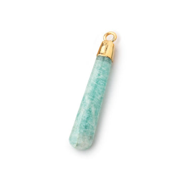 27-34mm Gold Leafed Amazonite Pear Pendant 1 focal piece (ONLINE ORDER ONLY)