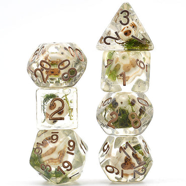 Skull Dice w/ Moss Halloween Resin 7-Dice (Online Only)