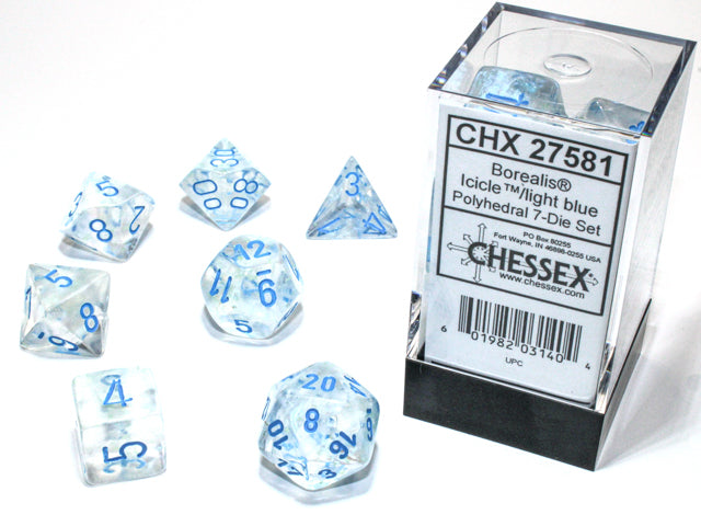 Borealis Icicle /light blue 7-Dice / 16mm / 12mm / 30mm Luminary (Online Only)