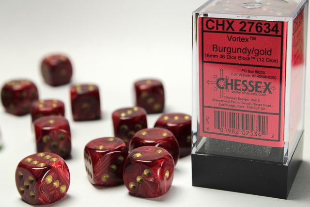 Chessex: D6 Vortex Dice set - 16MM (Online Order Only)