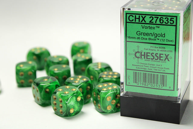 Chessex: D6 Vortex Dice set - 16MM (Online Order Only)