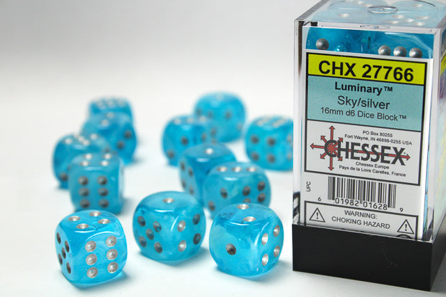 Chessex: D6  Luminary™ Dice sets - 16mm (Online Order Only)