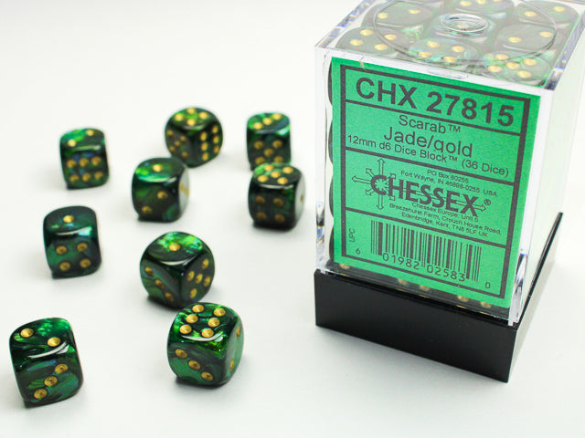 Chessex: D6 Scarab™ Dice sets - 12mm (ONLINE ORDER ONLY)