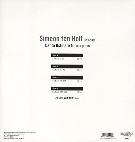 Ten Holt: Canto Ostinato for Solo Piano [LP]