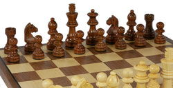 Chess Set - 2.5" Sheesham/Boxwood German Knight on Walnut & Maple Veneer Board (ONLINE ORDER ONLY)
