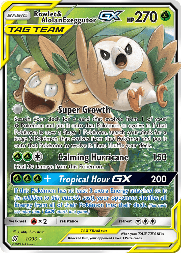 Rowlet & Alolan Exeggutor GX (1/236) [Sun & Moon: Unified Minds] (Online Only)
