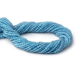 2.7mm Aquamarine Micro Faceted Round Beads 12.5 inch 118 pieces (ONLINE ORDER ONLY)