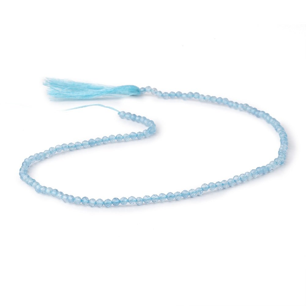 2.7mm Aquamarine Micro Faceted Rounds 12.5 inch 118 Beads (ONLINE ORDER ONLY)