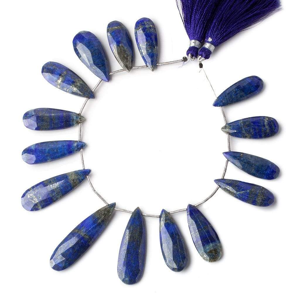 27x10-42x11.5mm Lapis Lazuli faceted pear beads 8 inch 14 pieces AA (ONLINE ORDER ONLY)