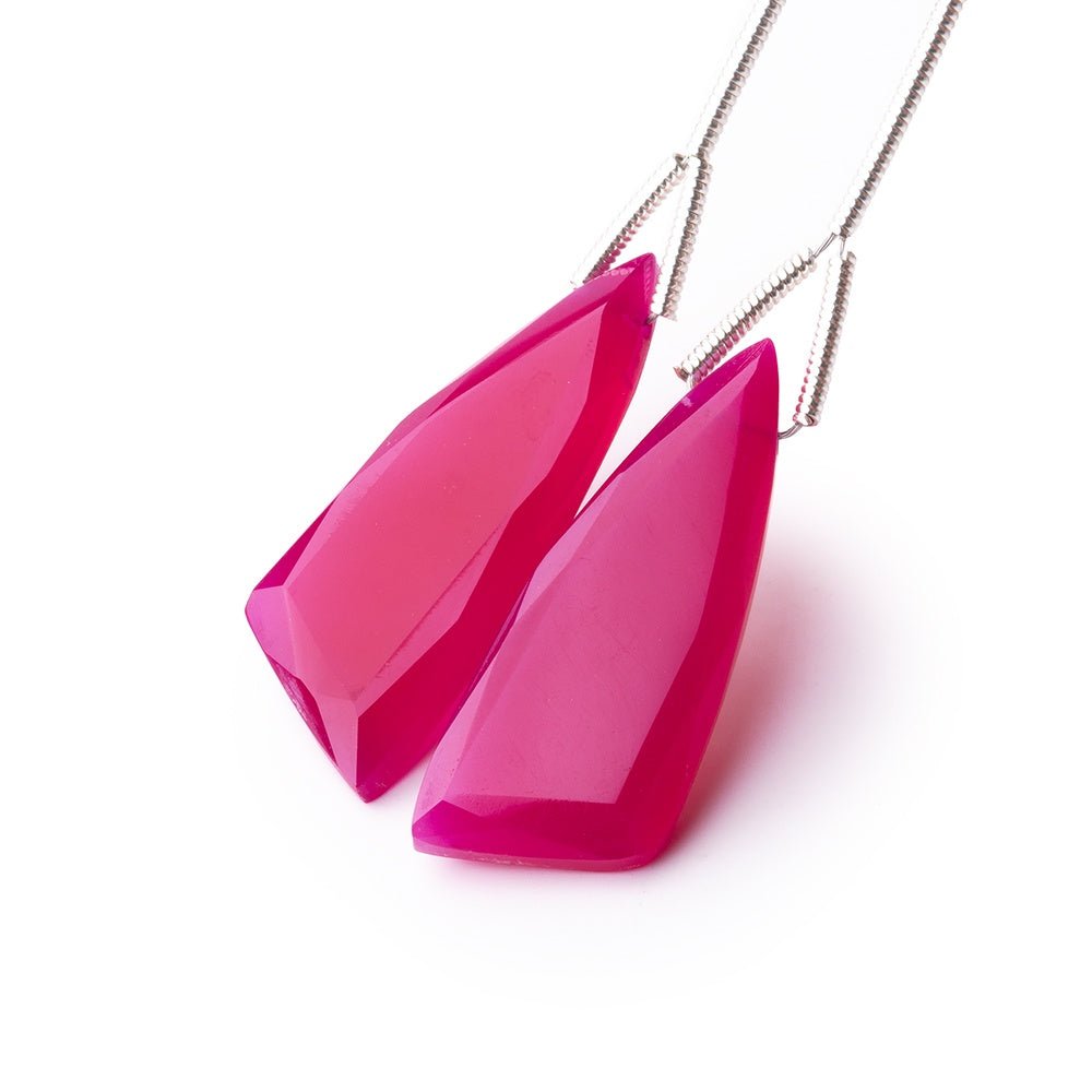 27x10mm Berry Chalcedony Fancy Shape Briolette Set of 2 Focals (ONLINE ORDER ONLY)