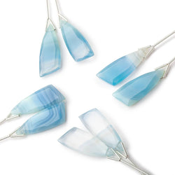 27x10mm Blue Banded Agate Fancy Shape Briolette Set of 2 Focals (ONLINE ORDER ONLY)