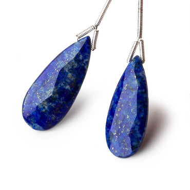 27x11-29x12mm Lapis Lazuli Faceted Pear Focal Beads Set of 2 (ONLINE ORDER ONLY)