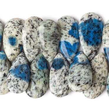27x15-30x14mm K2 Azurite Granite "K2 Jasper" plain pear beads 8 inch 33 pieces (ONLINE ORDER ONLY)