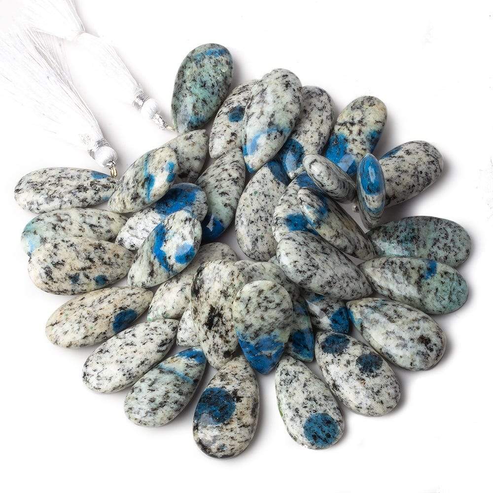 27x15-30x15mm K2 Azurite Granite "K2 Jasper" plain pear beads 8 inch 35 pieces (ONLINE ORDER ONLY)