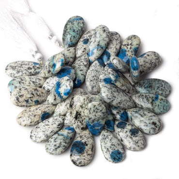 27x15-30x15mm K2 Azurite Granite "K2 Jasper" plain pear beads 8 inch 35 pieces (ONLINE ORDER ONLY)
