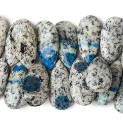 27x15-30x15mm K2 Azurite Granite "K2 Jasper" plain pear beads 8 inch 35 pieces (ONLINE ORDER ONLY)