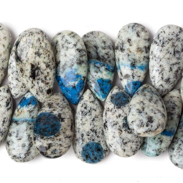 27x15-30x15mm K2 Azurite Granite "K2 Jasper" plain pear beads 8 inch 35 pieces (ONLINE ORDER ONLY)