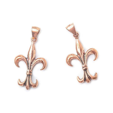 27x17mm Copper Finding Fleur De Lis Charm on Bail Set of 2 (ONLINE ORDER ONLY)