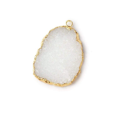 27x21mm Gold Leafed White Drusy Pendant 1 piece (ONLINE ORDER ONLY)
