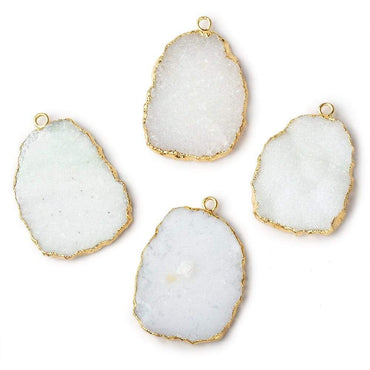 27x21mm Gold Leafed White Drusy Pendant 1 piece (ONLINE ORDER ONLY)