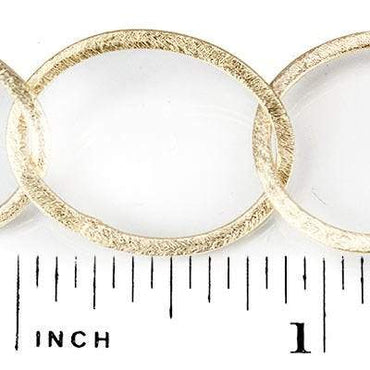 27x23mm 14kt Gold plated Brushed Oval Link Chain by the foot (ONLINE ORDER ONLY)