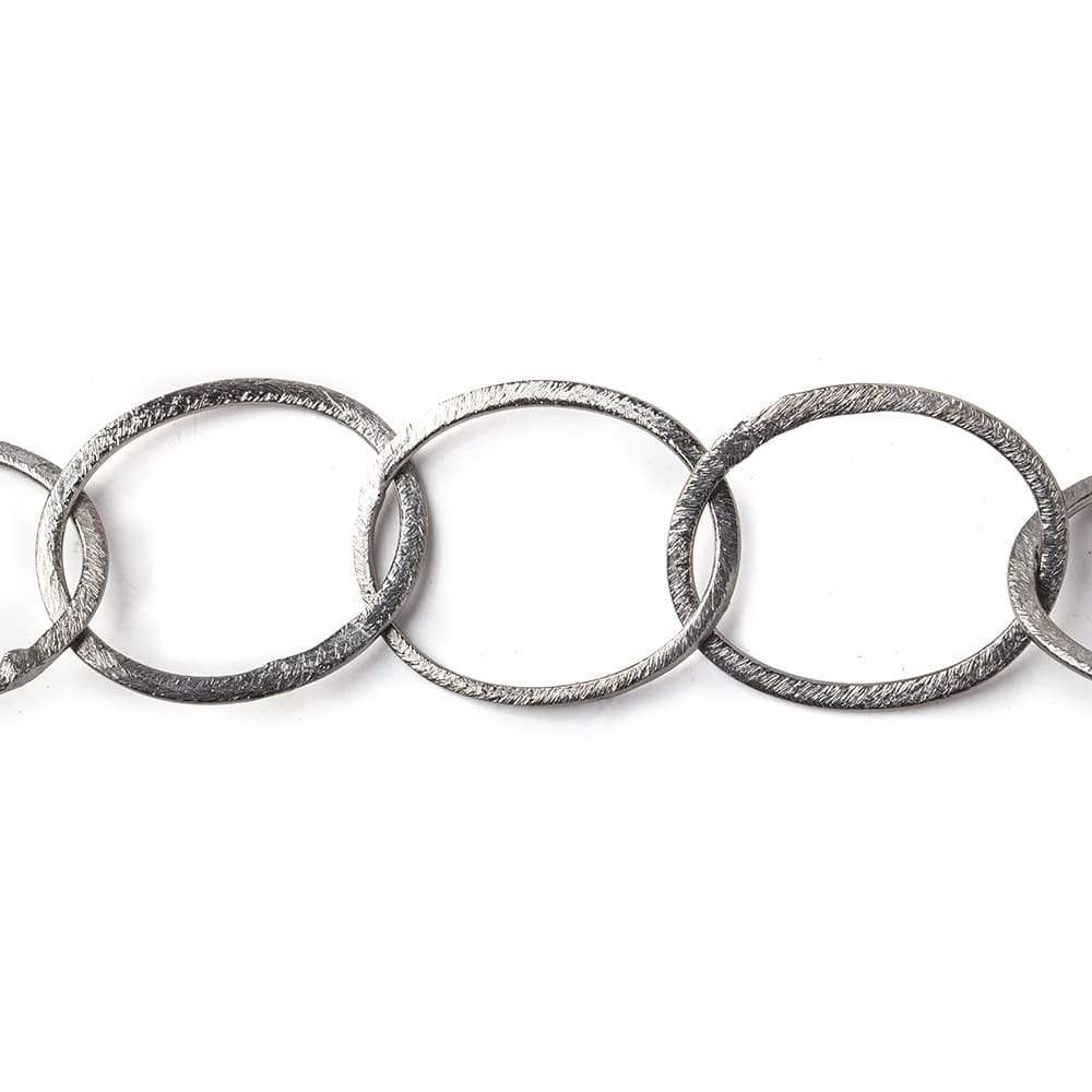 27x23mm Black Gold plated Brushed Oval Link Chain by the foot (ONLINE ORDER ONLY)