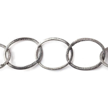 27x23mm Black Gold plated Brushed Oval Link Chain by the foot (ONLINE ORDER ONLY)