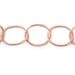 27x23mm Rose Gold plated Brushed Oval Link Chain (ONLINE ORDER ONLY)