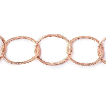 27x23mm Rose Gold plated Brushed Oval Link Chain (ONLINE ORDER ONLY)