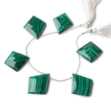 27x24-32x26mm Malachite Faceted Kite Beads 6 inch 6 pieces (ONLINE ORDER ONLY)