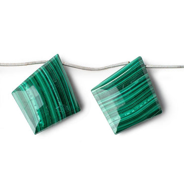 27x24-32x26mm Malachite Faceted Kite Beads 6 inch 6 pieces (ONLINE ORDER ONLY)