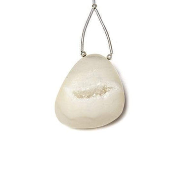 27x26mm Frosted White Agate Drusy Freeform Focal Bead 1 piece (ONLINE ORDER ONLY)