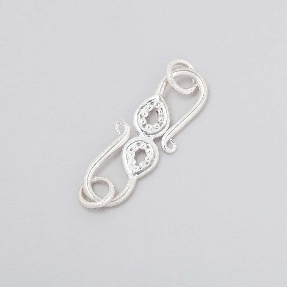27x7.5mm Sterling Silver S Hook with Paisley Design 1 finding (ONLINE ORDER ONLY)
