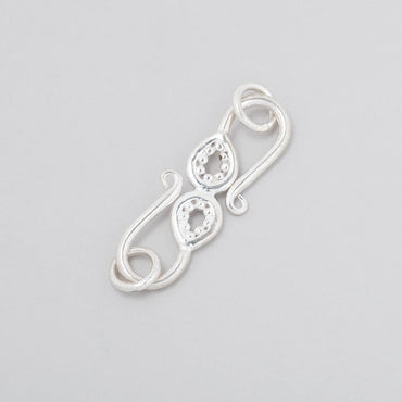 27x7.5mm Sterling Silver S Hook with Paisley Design 1 finding (ONLINE ORDER ONLY)