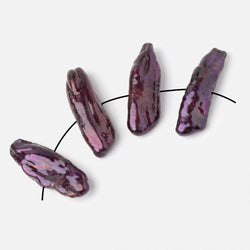 28-34mm Eggplant Purple Side Drilled Biwa Focals Set of 4 pieces (ONLINE ORDER ONLY)