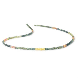 2.8-3.6mm Multi Color Sapphire Faceted Rondelles 16 inch 221 Beads (ONLINE ORDER ONLY)