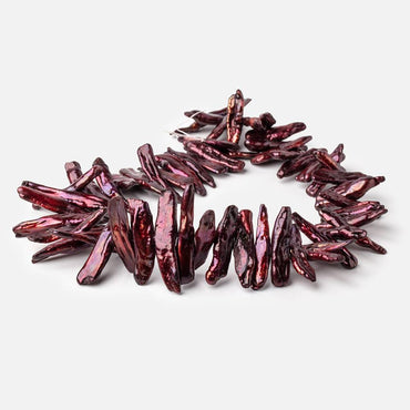 28-40mm Burgundy Side Drill Biwa Freshwater Pearls 16 inch 56 beads (ONLINE ORDER ONLY)