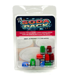 Minifig Soda Pack (10 Soda Cans) made from LEGO parts - B3 Customs (Online Order Only)