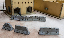 28mm Distressed Concrete Barriers, K-Rails (6 Per Kit) - 28MSCE009 (Online Order Only)