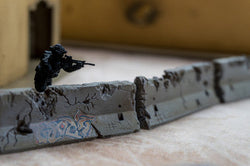 28mm Distressed Concrete Barriers, K-Rails (6 Per Kit) - 28MSCE009 (Online Order Only)